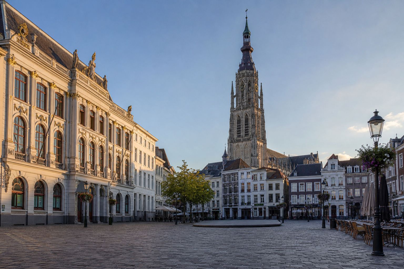 Grote Markt in Breda met kerktoren, sfeerbeeld bij 112-meldingen Breda